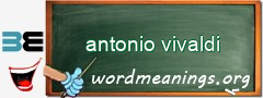 WordMeaning blackboard for antonio vivaldi